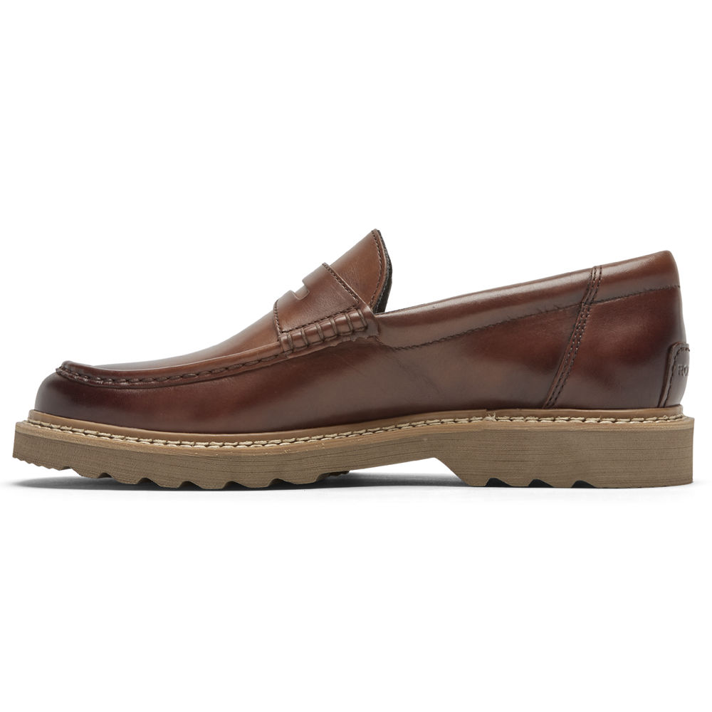 Rockport Singapore Mens Slip-On - Peirson Penny Keeper Brown - UZ2941785